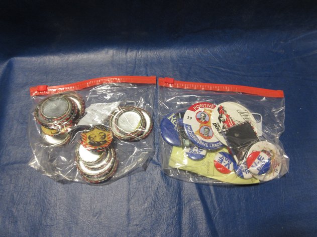 Image for Group of political pin-back buttons