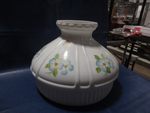 Image for Aladdin Milk Glass hand painted lamp shade
