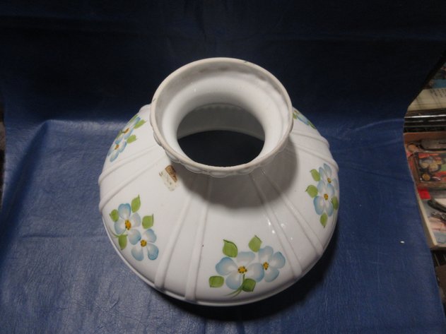 Image for Aladdin Milk Glass hand painted lamp shade