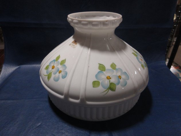 Image for Aladdin Milk Glass hand painted lamp shade