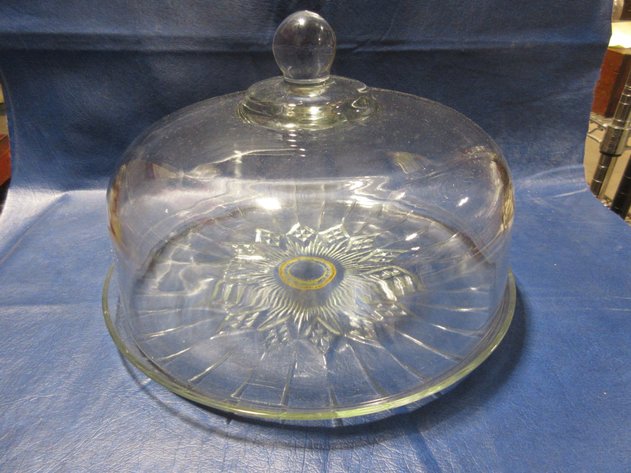 Image for Crystal dome covered cake plate