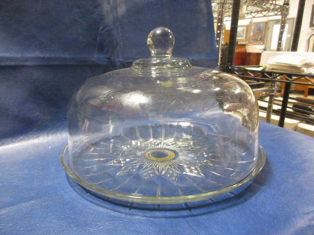 Image for Crystal dome covered cake plate