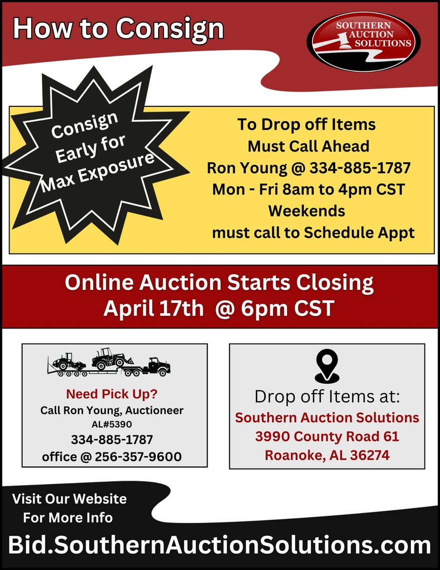 Image for Equipment Auction April 17th @ 6pm