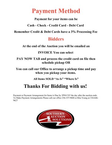 Image for Equipment Online Auction October 30, 2025