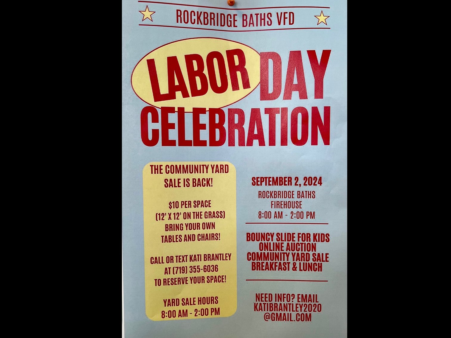 Image for Rockbridge Baths Vol. Fire Dept Labor Day Benefit Auction