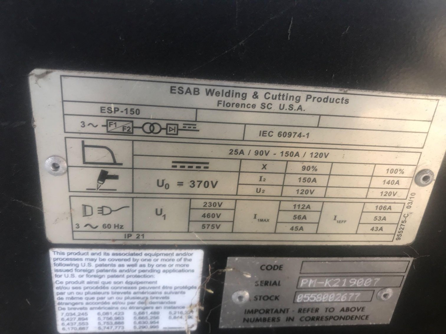 Image for ESAB Deuce Pack 150 Plasma Cutting & Gouging System - Tomball, Texas
