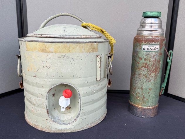 Image for Vintage Igloo Water Cooler and Stanley Thermos