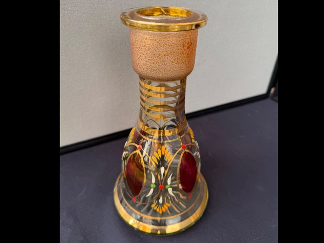 Image for Antique Wall Shelf, Decorative Glass Vase and Bottle