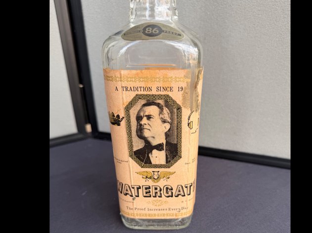 Image for Antique Wall Shelf, Decorative Glass Vase and Bottle