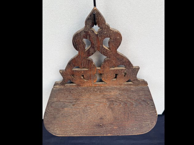 Image for Antique Wall Shelf, Decorative Glass Vase and Bottle