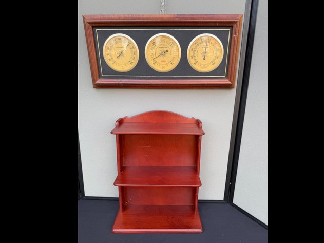 Image for 3-Tier Wall Shelf and Barometer