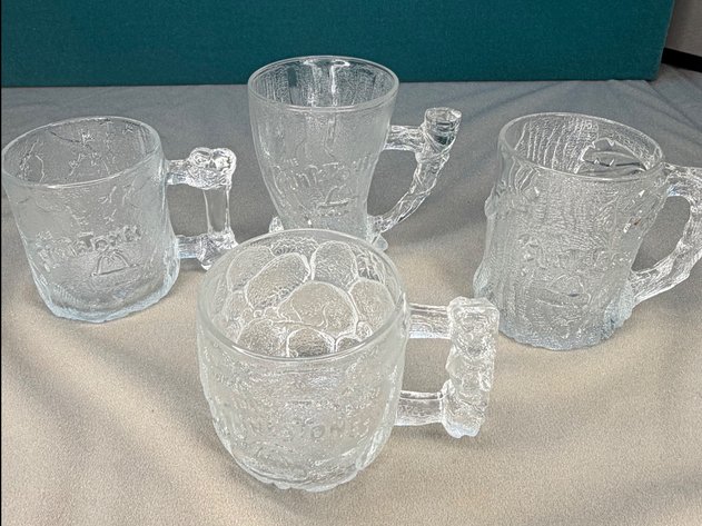 Image for Glass Flintstone and Batman Mugs