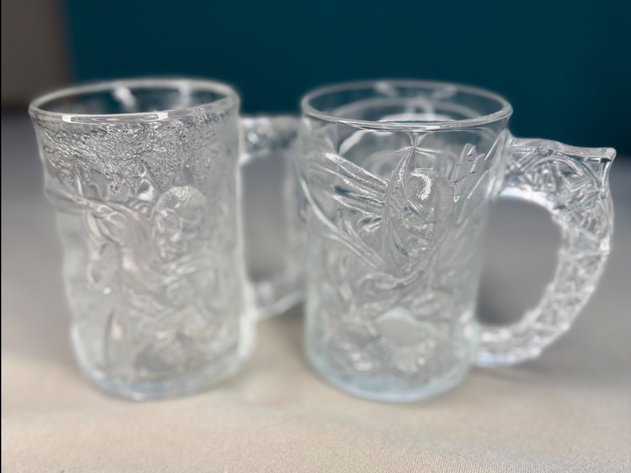 Image for Glass Flintstone and Batman Mugs