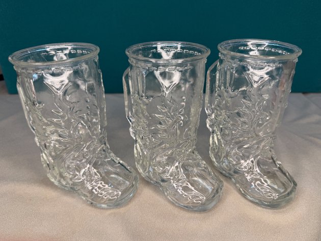 Image for Cowboy Boot and Clear Beer Mugs