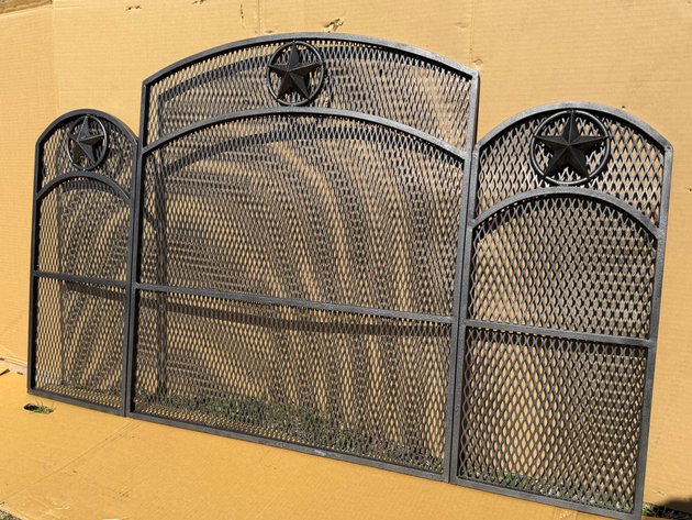 Image for Rustic Heavy Steel Fireplace Screen