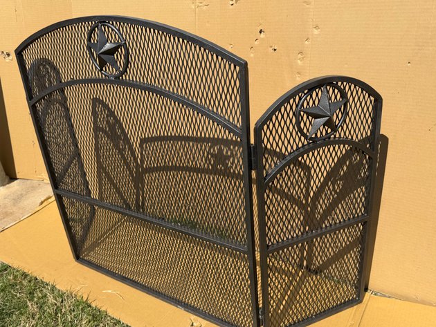 Image for Rustic Heavy Steel Fireplace Screen