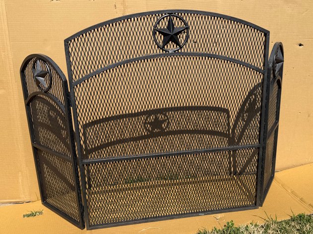 Image for Rustic Heavy Steel Fireplace Screen