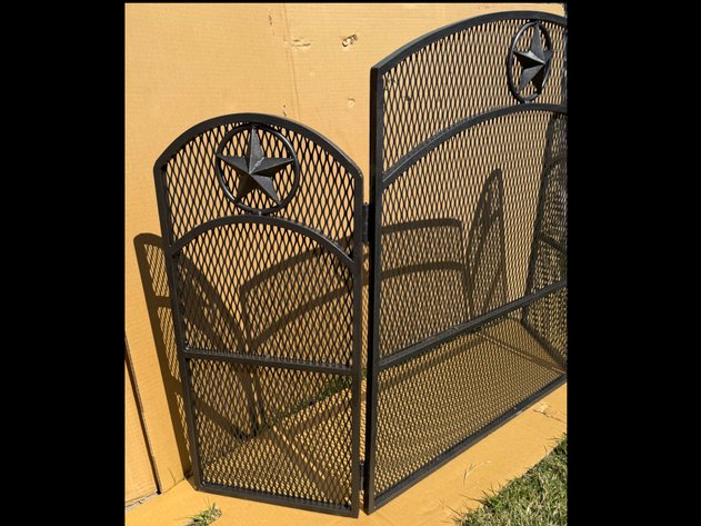 Image for Rustic Heavy Steel Fireplace Screen