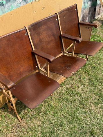 Image for Vintage Wood Theater Seats