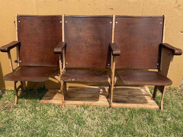 Image for Vintage Wood Theater Seats