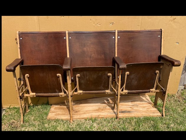 Image for Vintage Wood Theater Seats