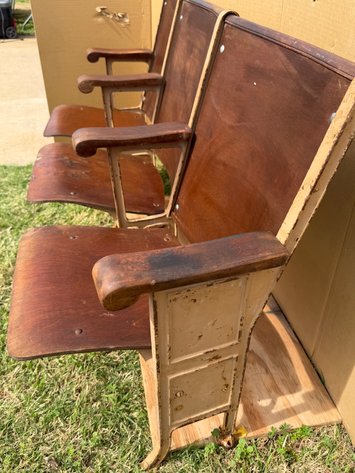 Image for Vintage Wood Theater Seats