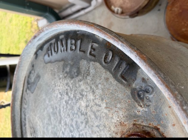 Image for Vintage Galvanized Steel Humble Oil & Refining Drum