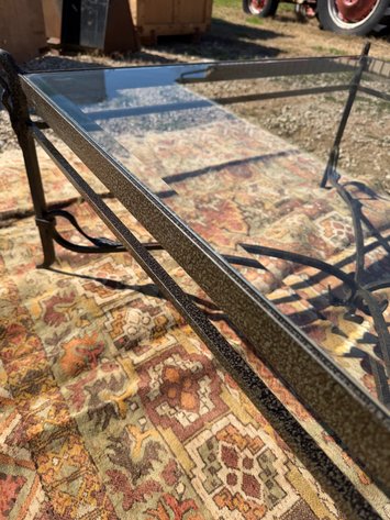 Image for Glass and Iron Square Coffee Table
