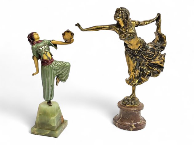 Two Art Deco Bronzes - Claire Jeanne Roberte Colinet & Other