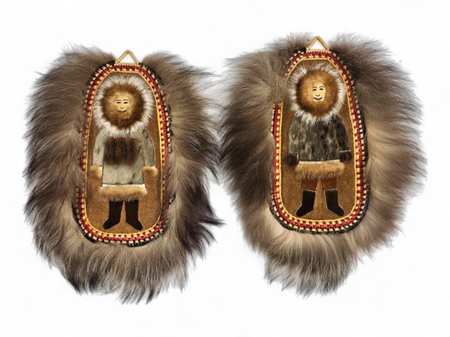 Yup'ik Pictorial Fur & Grass Basketry Wall Hangings