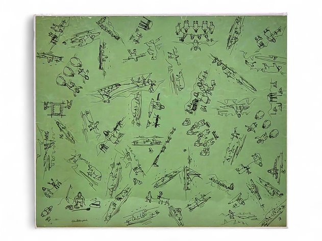 Robert Mayokok Alaska Native Life Composite Sheet of Sketches