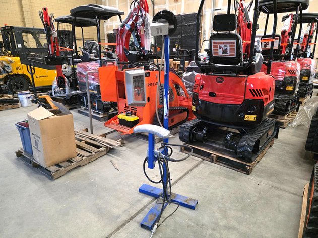 Tire Studding Station w/ McGee-Airmac Stand, OKU Air Stud Gun & More