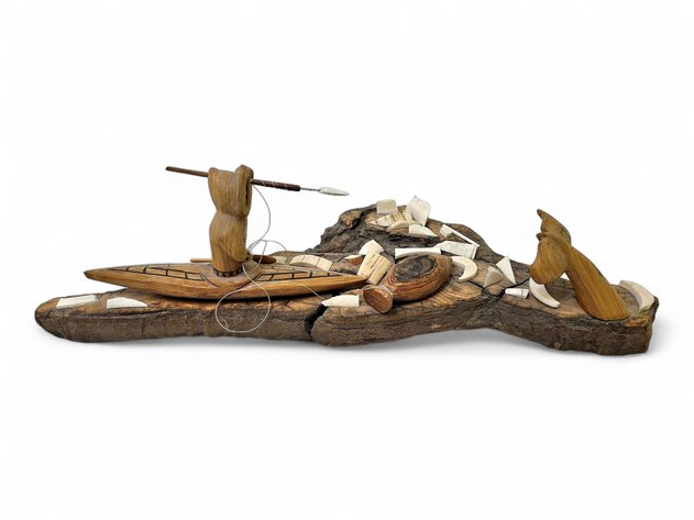Cottonwood & Walrus Tusk Whale Hunting Diorama - Wayne Douglas