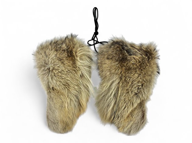 Wolf Fur & Leather Mittens