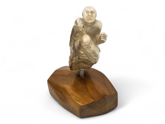 Fossilized Walrus Ivory Sculpture of a Man