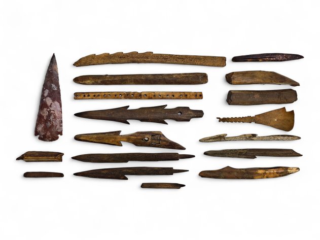 Eskimo Artifacts: Spoon, Spear Points, etc.