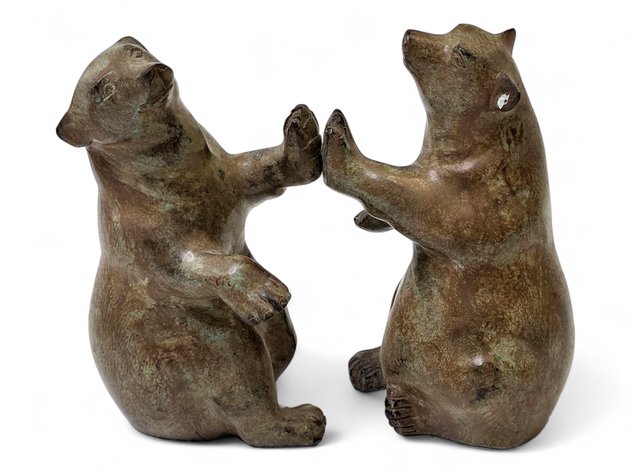 **Metal Bear Bookends