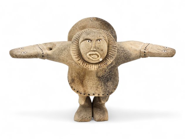 Whale Bone, Ivory & Baleen Sculpture - Fred Nayokpuk