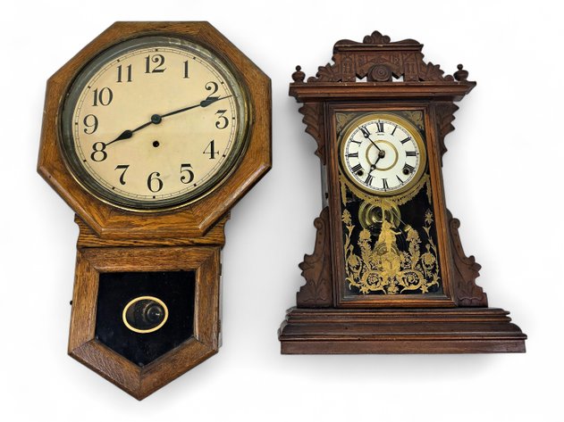 E.N. Welch Mantel Clock & Octagon Wall Clock