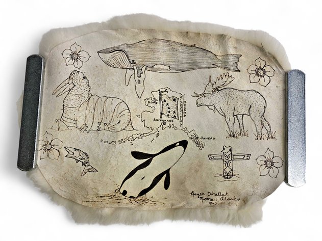Roger Walluk Ink Drawing on Rabbit Hide