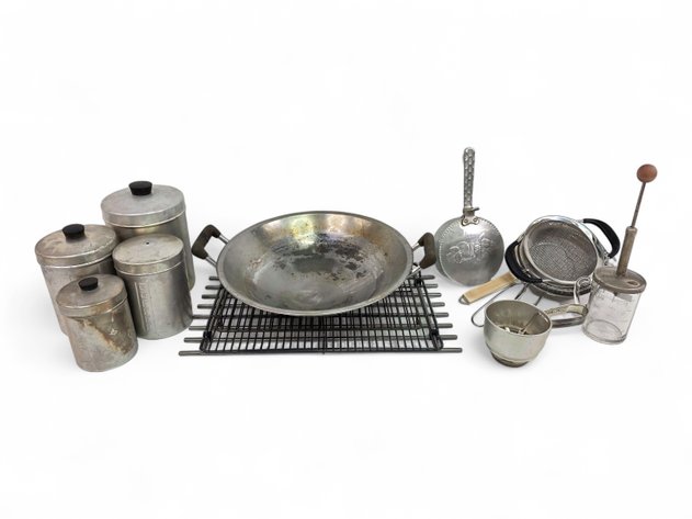 Vintage Canisters, Flour Sifter, Cooling Racks & More