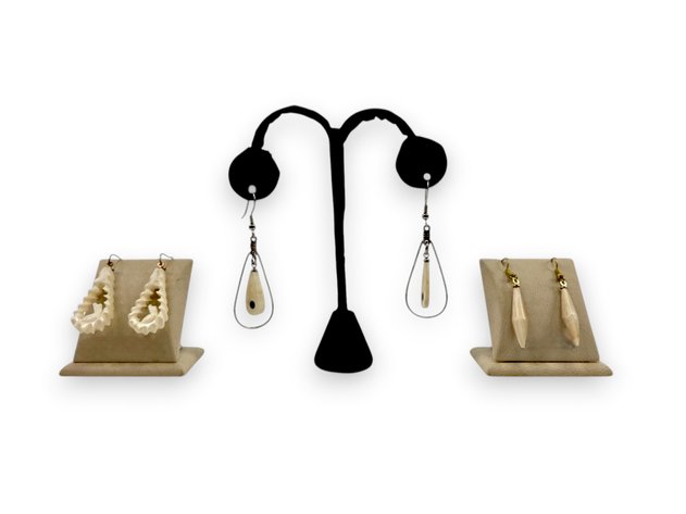 Walrus Ivory & Baleen Dangle Earrings