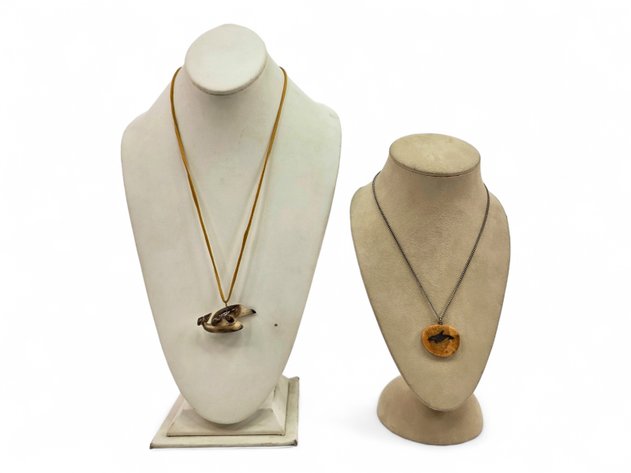 Fossilized Ivory Whale Pendant Necklaces