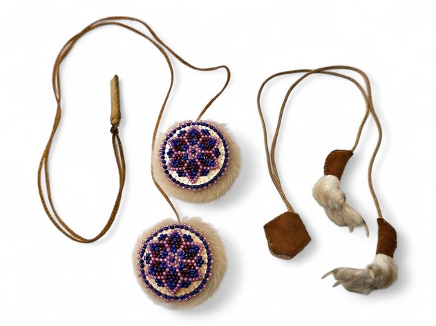 Yup'ik Seal Fur, Bead & Ptarmigan Feet Yo-Yos