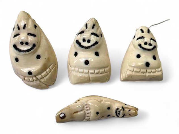 Scrimshaw Tooth & Baleen Billiken Pendants