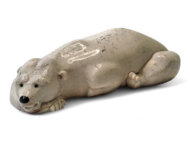 Whale Bone & Baleen Polar Bear Carving