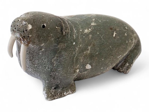 Soapstone Walrus Figurine - Fred Pushruk