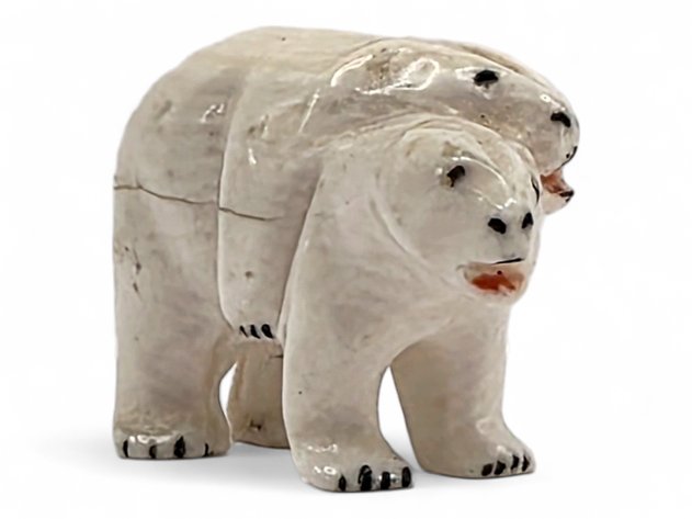 Walrus Ivory & Polychrome Scrimshaw 