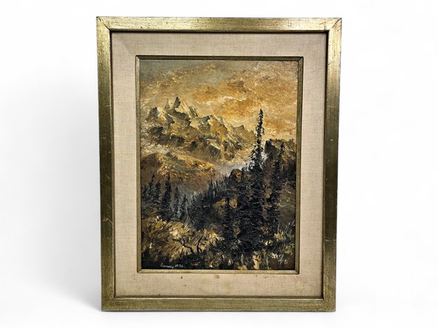 Esmay Golden Hour Mountainscape Oil Painting