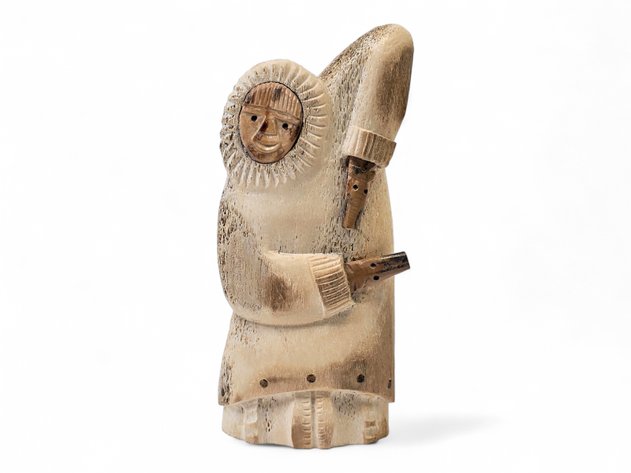 Whale Bone & Ivory Dancer Figurine - Edwin J. Weyionanna